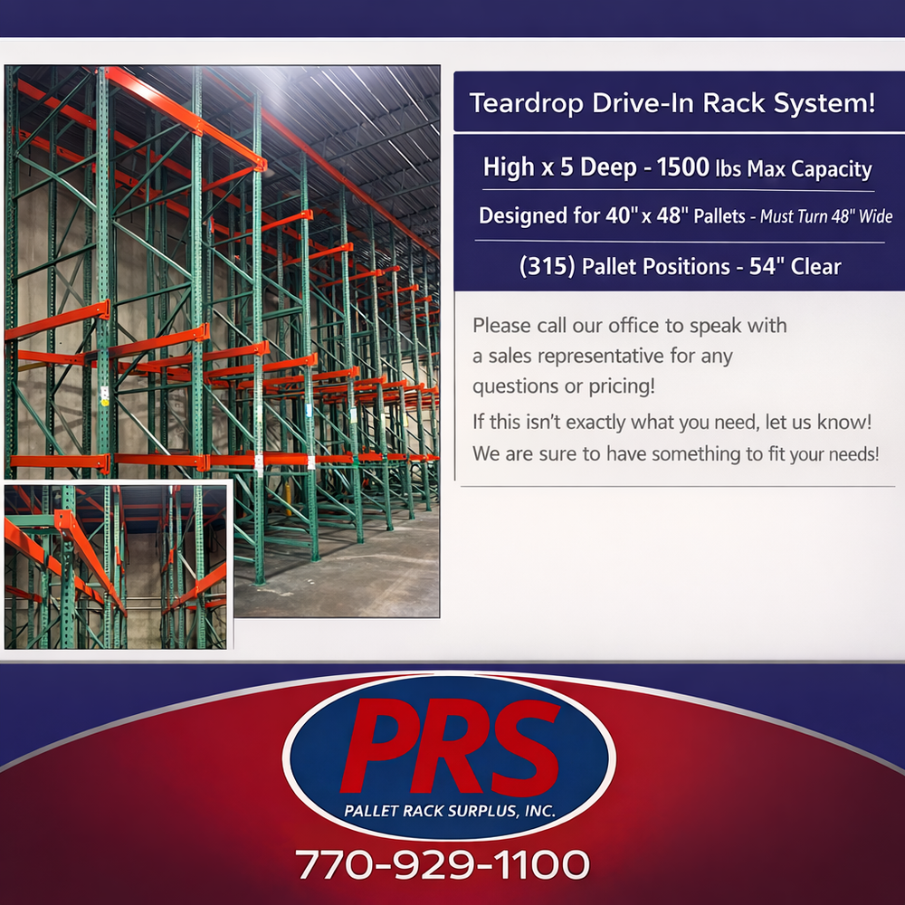 DRIVE IN RACK PACKAGE LIQUIDATION — Pallet Rack Surplus