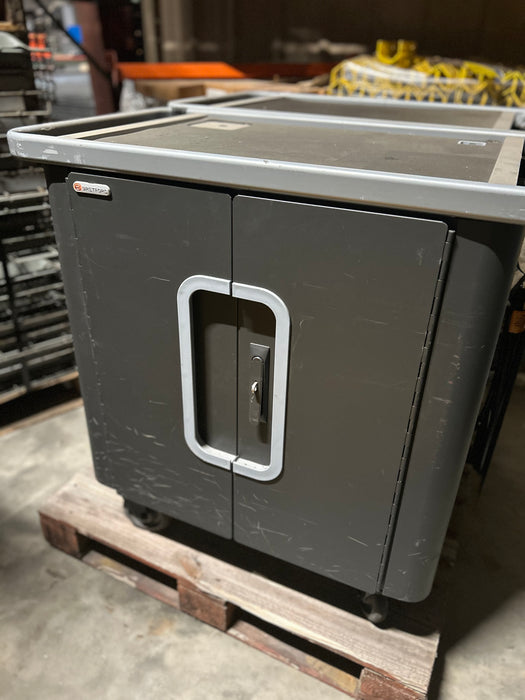 Portable rolling computer cart with power cord - Pallet Rack Surplus