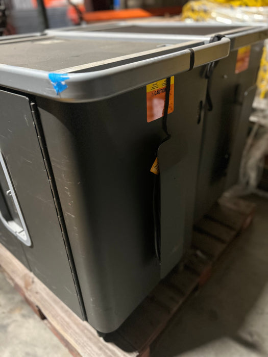 Portable rolling computer cart with power cord - Pallet Rack Surplus