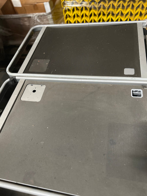 Portable rolling computer cart with power cord - Pallet Rack Surplus