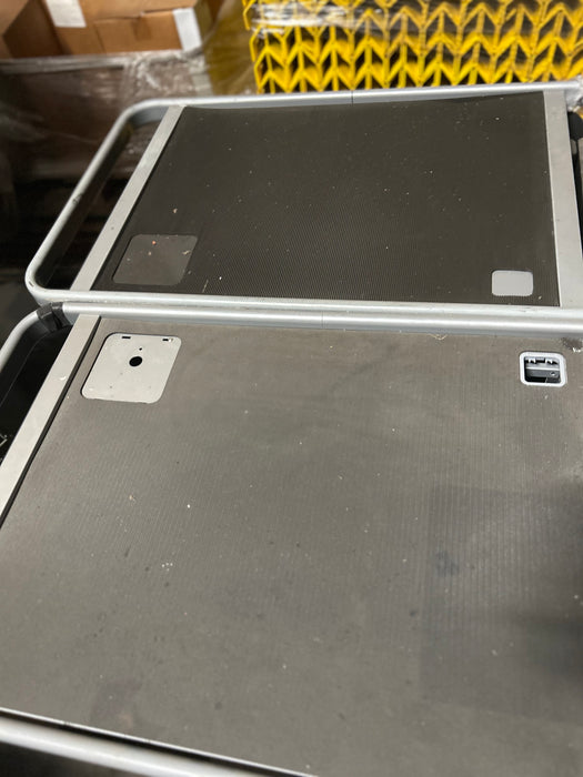 Portable rolling computer cart with power cord - Pallet Rack Surplus