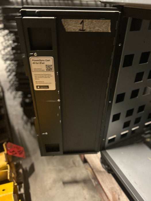 Portable rolling computer cart with power cord - Pallet Rack Surplus