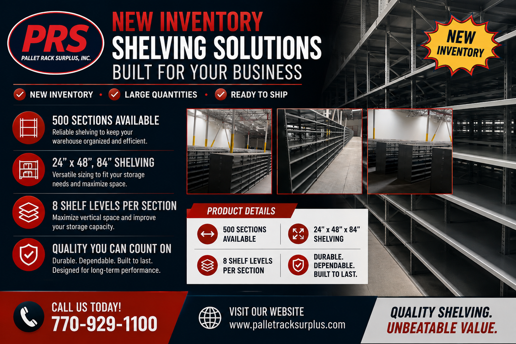 New Inventory!    Teardrop Racking & Metal Shelving