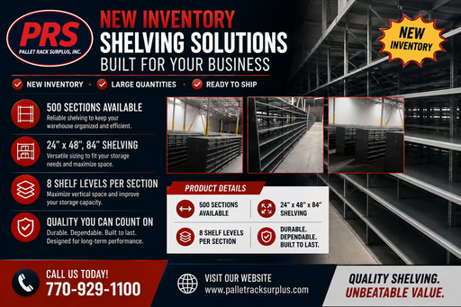 New Inventory!    Teardrop Racking & Metal Shelving