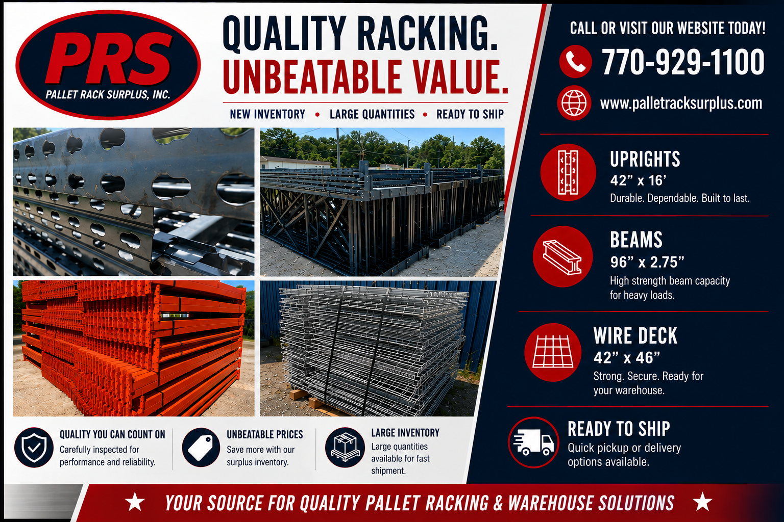 New Inventory!    Teardrop Racking & Metal Shelving