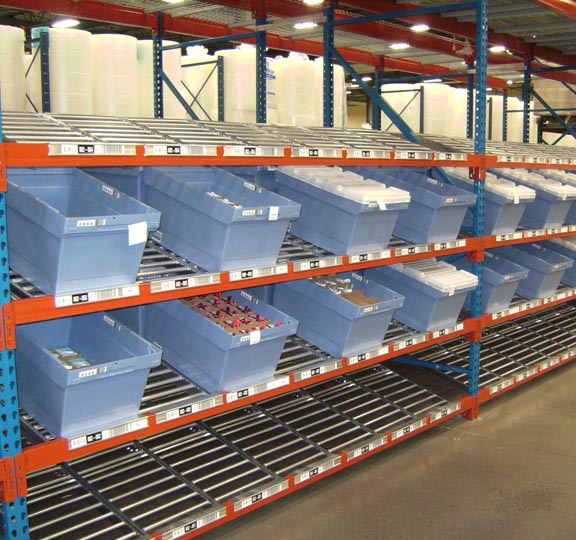 Used Keneco Carton Flow Pallet Racking - 12.5" X 90"