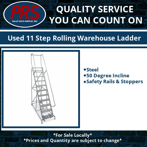 Used Rolling Warehouse Ladder — Pallet Rack Surplus
