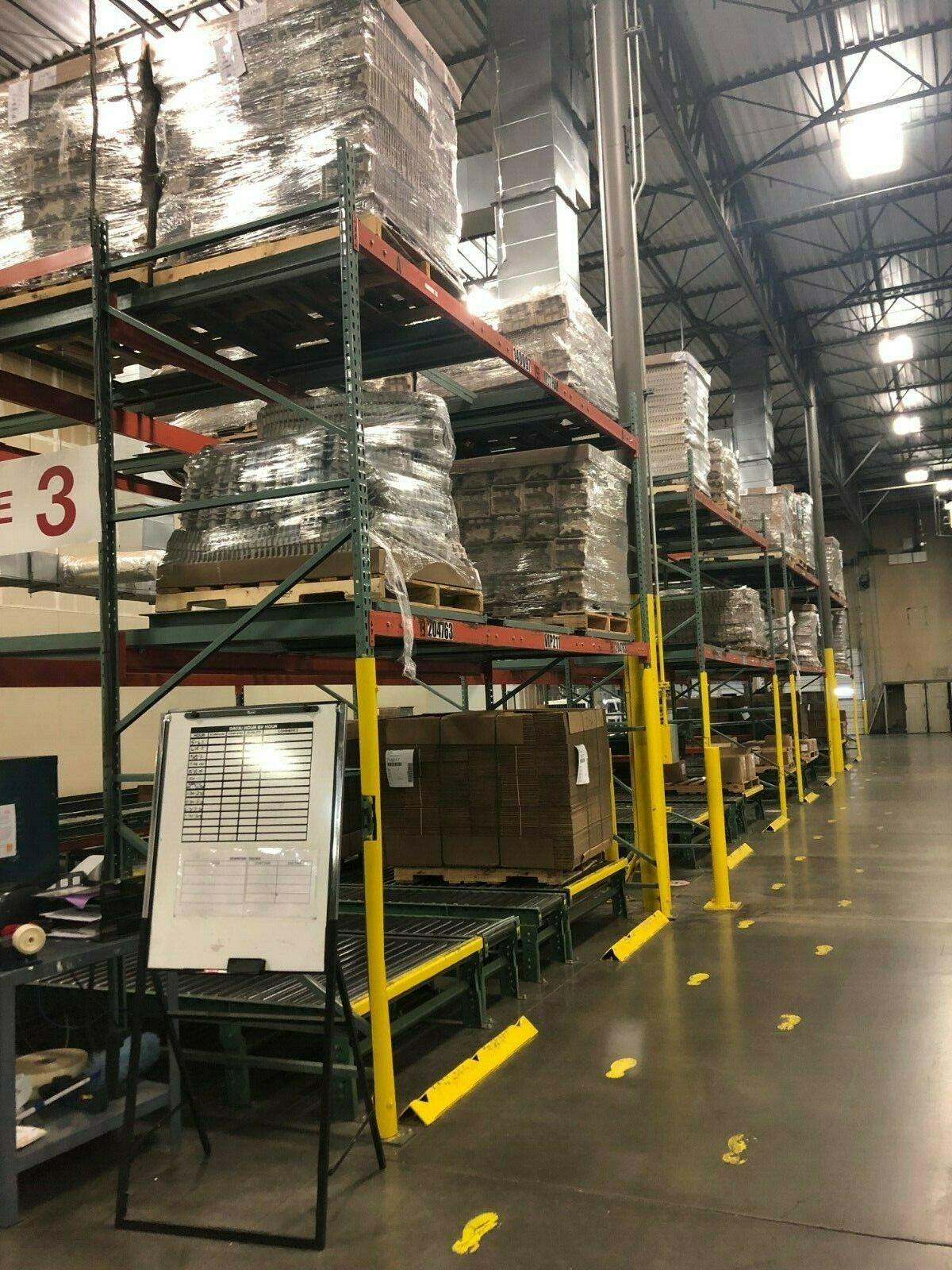 Pallet Racking 3deep Structural Pushback Pallet Rack, pallet flow on bottom level- 3 Deep X ...